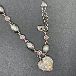 Brighton Power of Pink Heart Charm Bracelet EUC
